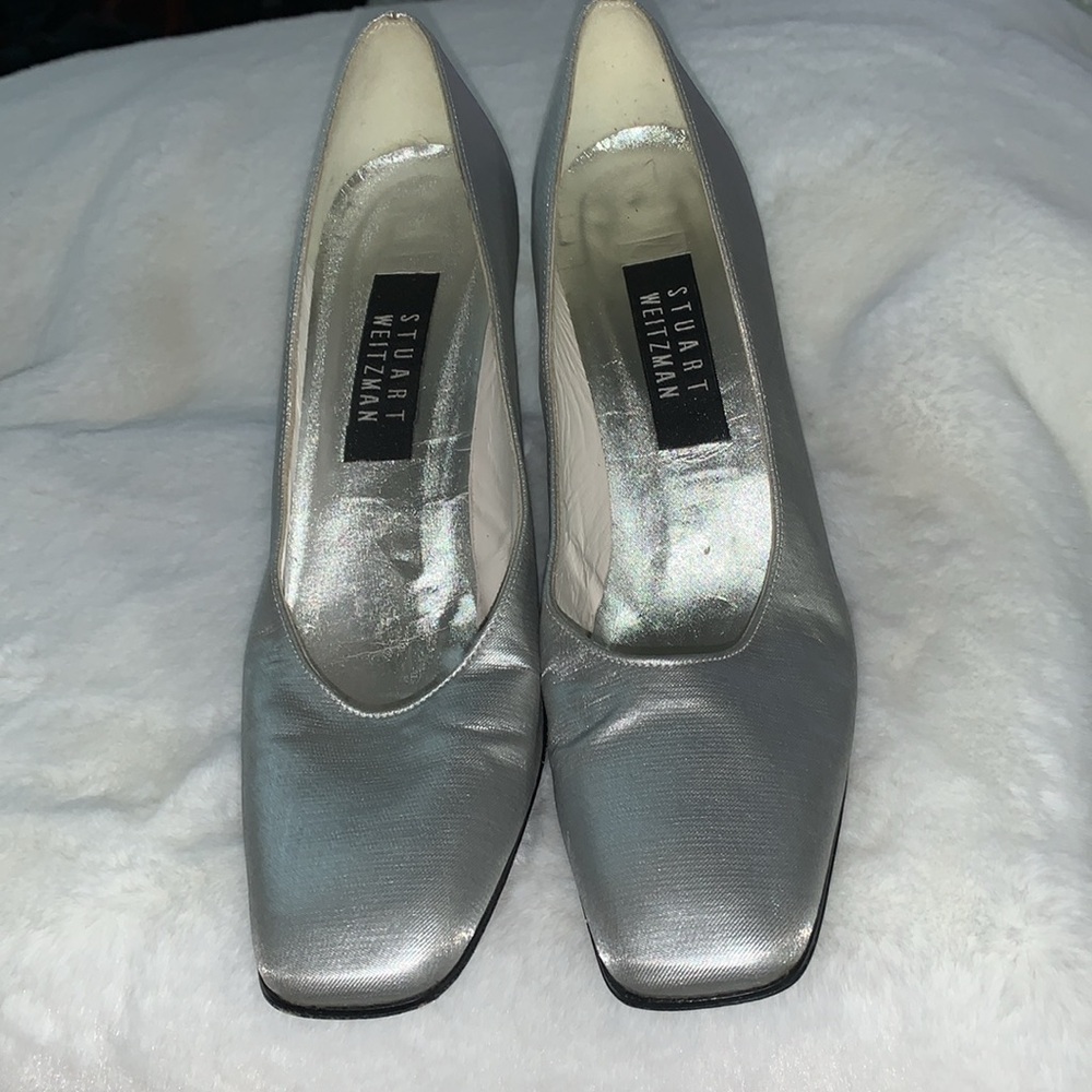 🎄 STUART WEITZMAN Silver Heels 9AA